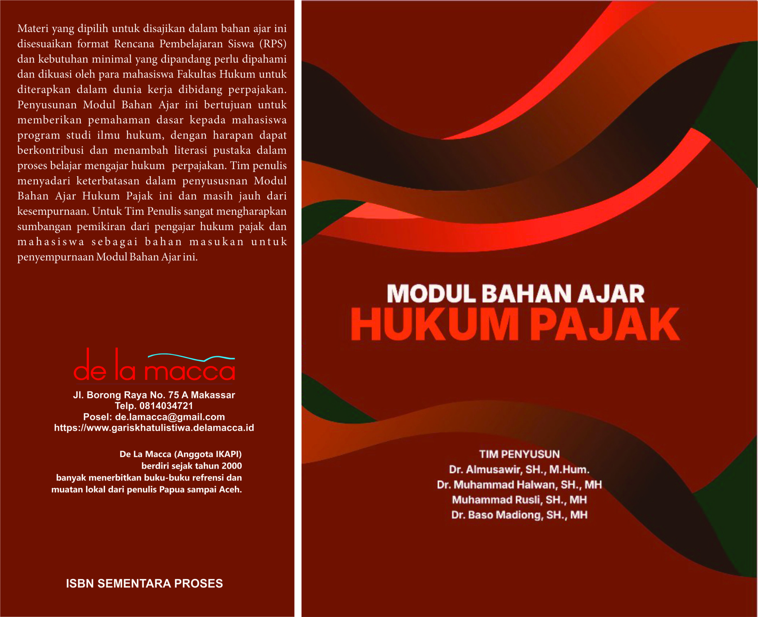 BAHAN AJAR HUKUM PAJAK || Dr.Baso Madiong, S.H., M.H. Dr.Almusawir, S.H., M.Hum Dr.Muhammad Halwan, S.H., M.H., Muhammad Rusli, SH., M.H.